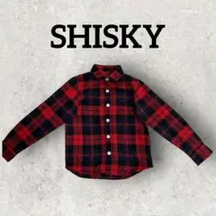 SHISKY キッズ 長袖シャツ チェック柄シャツ (140) ブラック レッド