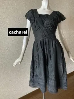 ✰cacharel 半袖 ひざ丈ワンピース ブラック　インポートのサムネイル
