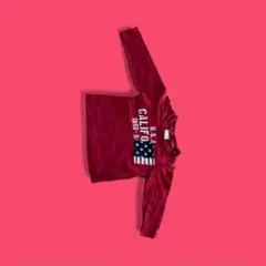 赤い長袖カットソー アメリカ国旗デザイン80cm