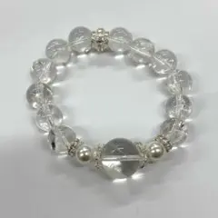 クラック&インクルージョン　水晶　パワーストーン　ブレスレット