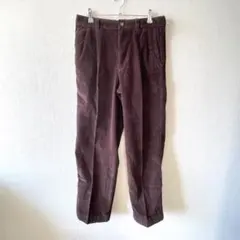 80s　【エルエルビーン】　テーパードパンツ　コーデュロイ　綿100%　茶色　M