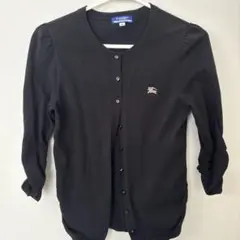 は*こ様 可愛いブルーレーベル・バーバリー ブラック 5部袖シャーリングカーディ
