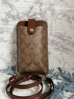 【新品】COACH スマホショルダーバッグ ブラウン新品