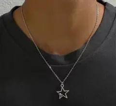 シルバー 星型ペンダント ネックレス
