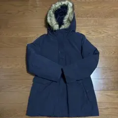 ネイビー ファー付きフード ダウンジャケット　UNIQLO Lサイズ