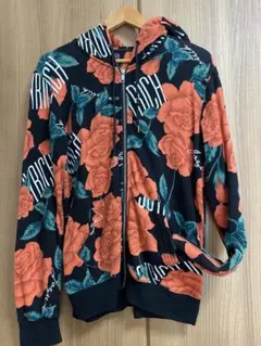 花柄 ジップパーカー