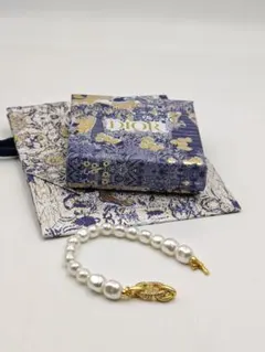 【美品】Christian Dior 中古品 CDロゴ パールブレスレット