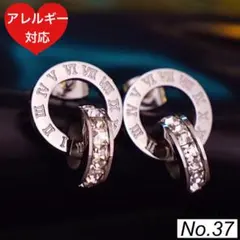 ピアス レディース リングピアス 可愛い2連 ジルコニア シルバー 韓国