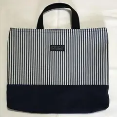 ストライプ柄 /ネイビー　レッスンバッグ 手提げバッグ　サブバッグのサムネイル