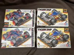 未組立】当時物 ミニ四駆 レイホークガンマ & タイガーザップ 各2台 