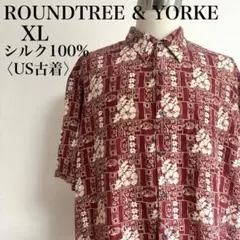 ラウンドツリーアンドヨーク シルク100% アロハシャツ 総柄 ビッグサイズのサムネイル