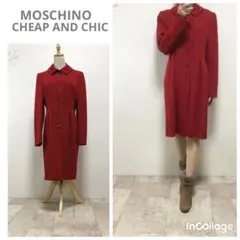 MOSCHINO Cheap and Chic　フリルネック◎ストレッチワンピース　黒36 Z1392 MOSCHINO CHEAP AND CHIC モスキーノチープアンドシック