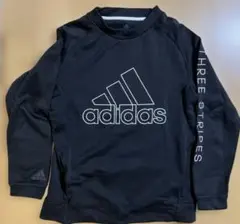 adidas 裏起毛トレーナー 黒　150 サイドポケット付きUSED