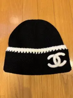 CHANEL ニット帽 黒と白