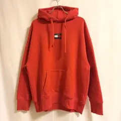 トミージーンズ ロゴパーカー 赤 S プルオーバー 古着