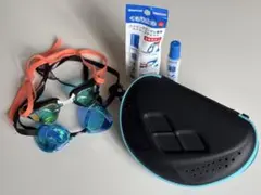 SWANS スイミングゴーグルセット　ケースくもりどめ付き