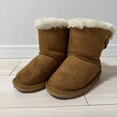 【ほぼ未使用・美品】ブラウン スエード ムートンブーツ 17cm