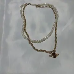 H&M　2重ネックレス　パール　プラネットのサムネイル