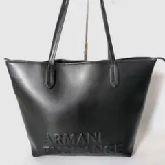 ARMANI EXCHANGE トートバッグ エンボスロゴ　A4　肩掛け　黒のサムネイル