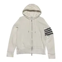 トムブラウン Thom Browne 4-BAR ジップアップパーカー ホワイトのサムネイル