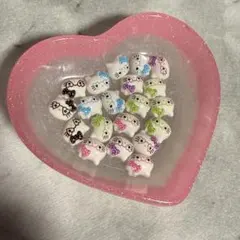 猫の顔リボンネイルパーツ約20個セット ハローキティ