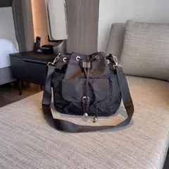 ショルダーバッグ 巾着バッグ レディース 小さめ ナイロン 8ポケット 斜めがけ