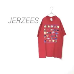【JERZEES】メンズTシャツ ビックT 魚 プリント hawaii 綿100