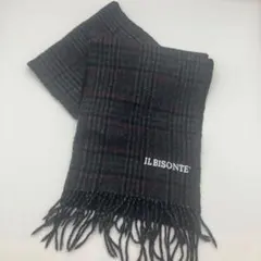 イルビゾンテ 大判 ストール マフラー チェック ブラック