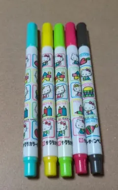 【レトロ】Hello Kitty カラーサインペン 5本セット 1976年製のサムネイル