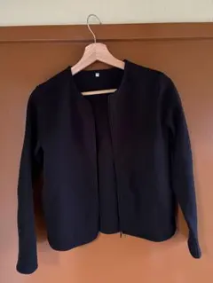 無印良品 ノーカラージャケット ブラック S