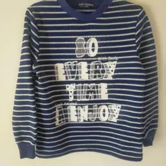 長袖カットソー ネイビーと白のストライプ