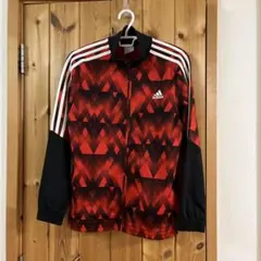 adidas ジップアップジャージ 160 赤黒