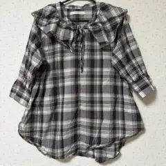 le colis チェック柄 ビッグカラー ブラウス