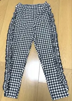 フリル付きギンガムチェックパンツM〜L
