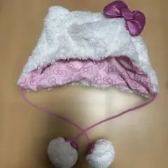 ハローキティ ファンキャップ ポンポン付き