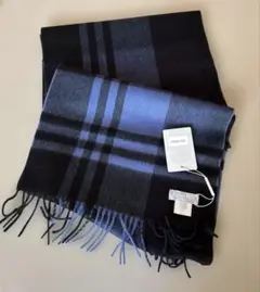 【新品】Joshua Ellis 100% カシミヤ　ブルーチェック