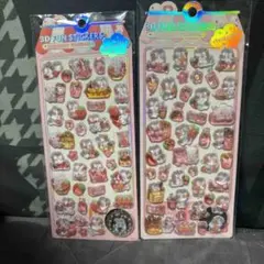 ボンボンドロップ風うさぎシール2枚セット