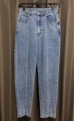 Re:EDITライトブルーデニム テーパード 裾スリット入り サイズM