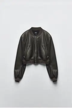 最終値下げ　ZARA フェイクレザーボンバージャケット