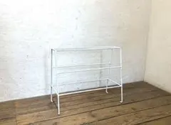 1898 ①ビンテージ 古い鉄枠のアイアンラック タオル掛け レトロ 工業 