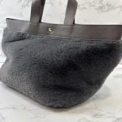 ほぼ未使用品 CACHELLIE カシェリエ ボアファー トートバッグ グレーのサムネイル