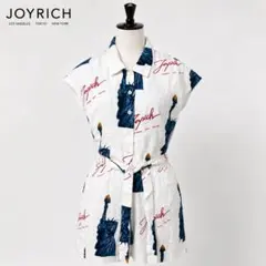 新品JOYRICH 自由の女神 総柄 シャツワンピース ベルト付き レーヨンのサムネイル