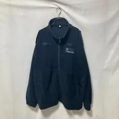 超ビッグサイズ　フリースジャケット　ネイビー　フルジップ　ドローコード