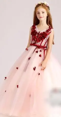 ピンク系ロングドレス140cm