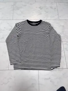 ボーダーロンT長袖Tシャツ M ホワイト/ブラック