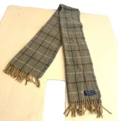 【Burberry 】カシミヤ100％ マフラー チェック柄 ブラウン 英国製