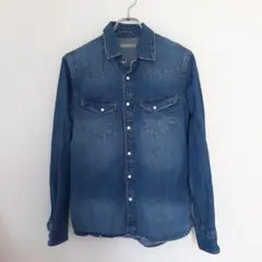 ナノ・ユニバース　nano・universe　ウエスタン　デニム長袖シャツ　M