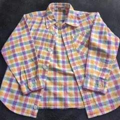 ミキハウス チェック柄長袖シャツ 100