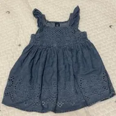 GAP baby kids デニム　フリル　ワンピース　刺繍