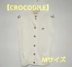 ❤【CROCODILE ニットベスト】クリームホワイト Mサイズのサムネイル